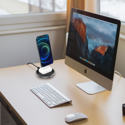 Adams OMNIA M2 Magnetic 2 in 1 Wireless Charging Dock W/ Power Adapter APAADM2BK